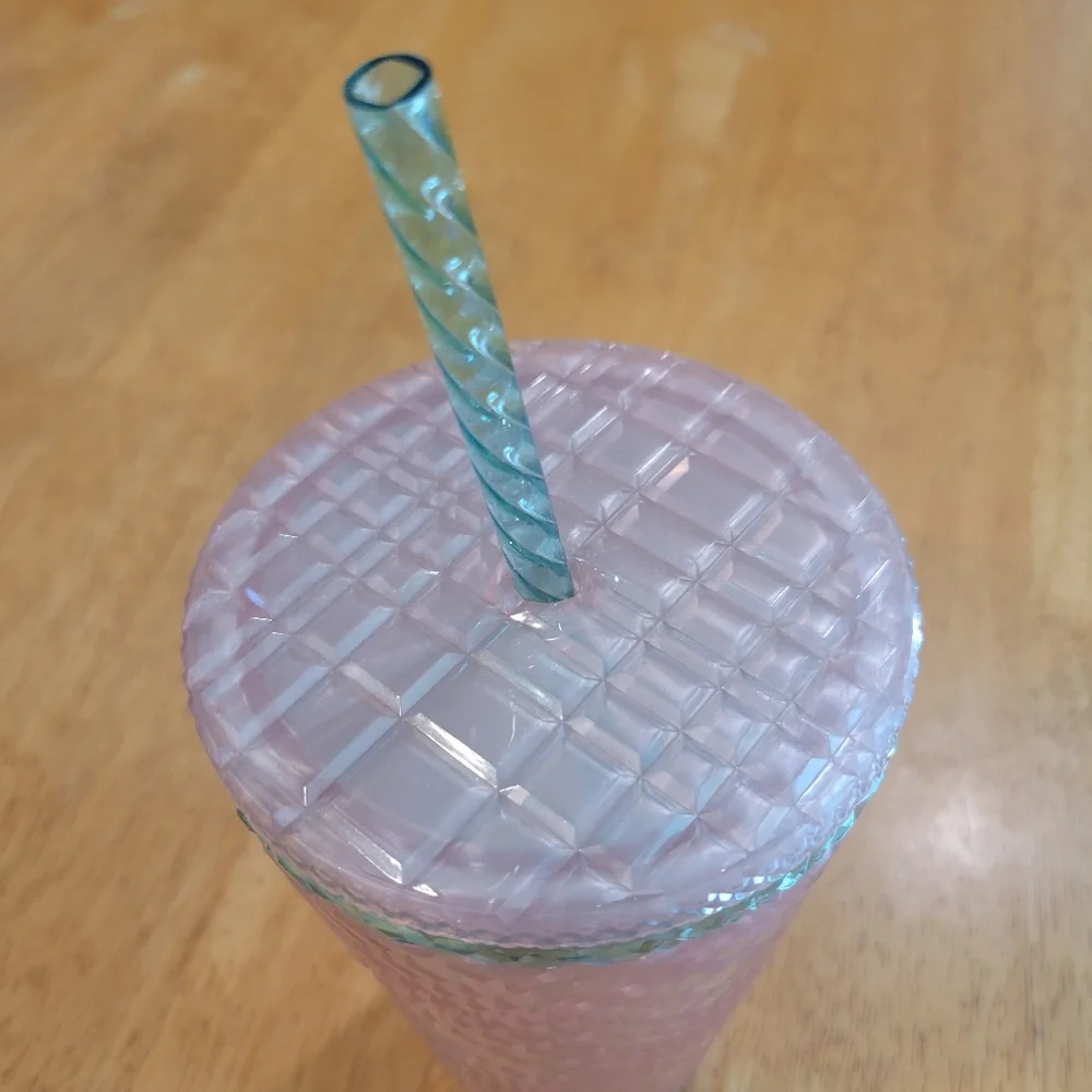 NWT Starbucks summer 2023 pink pearl jeweled grande 16oz tumbler
